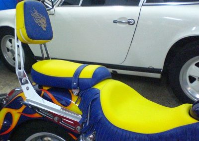 Tapizado de asiento de moto Chopper en Madrid